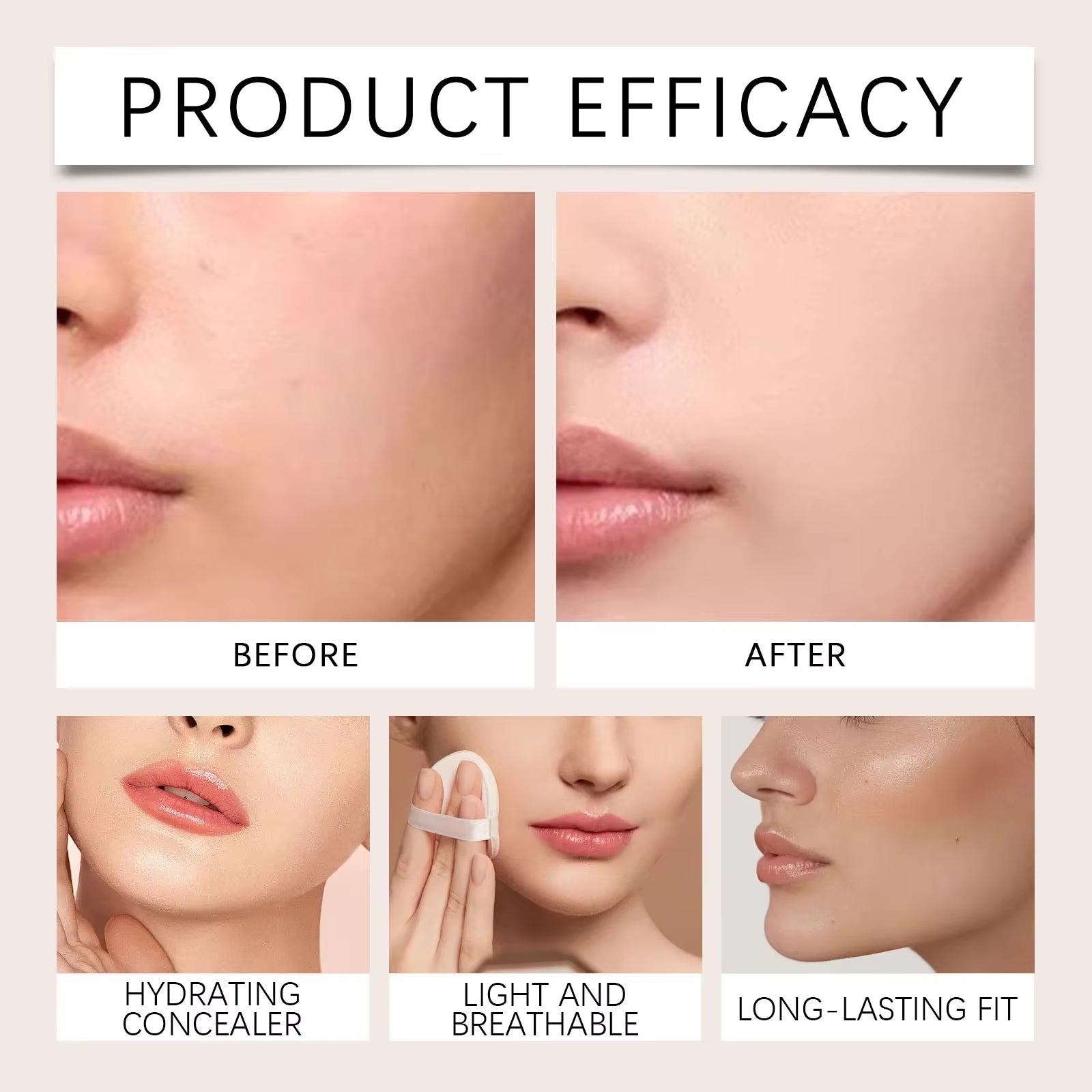 Concealer Lightweight Natural Coverage of Skin Blemishes Spot Acne Print Cover Dark Circles Non-Removing Long-Lastingmakeup